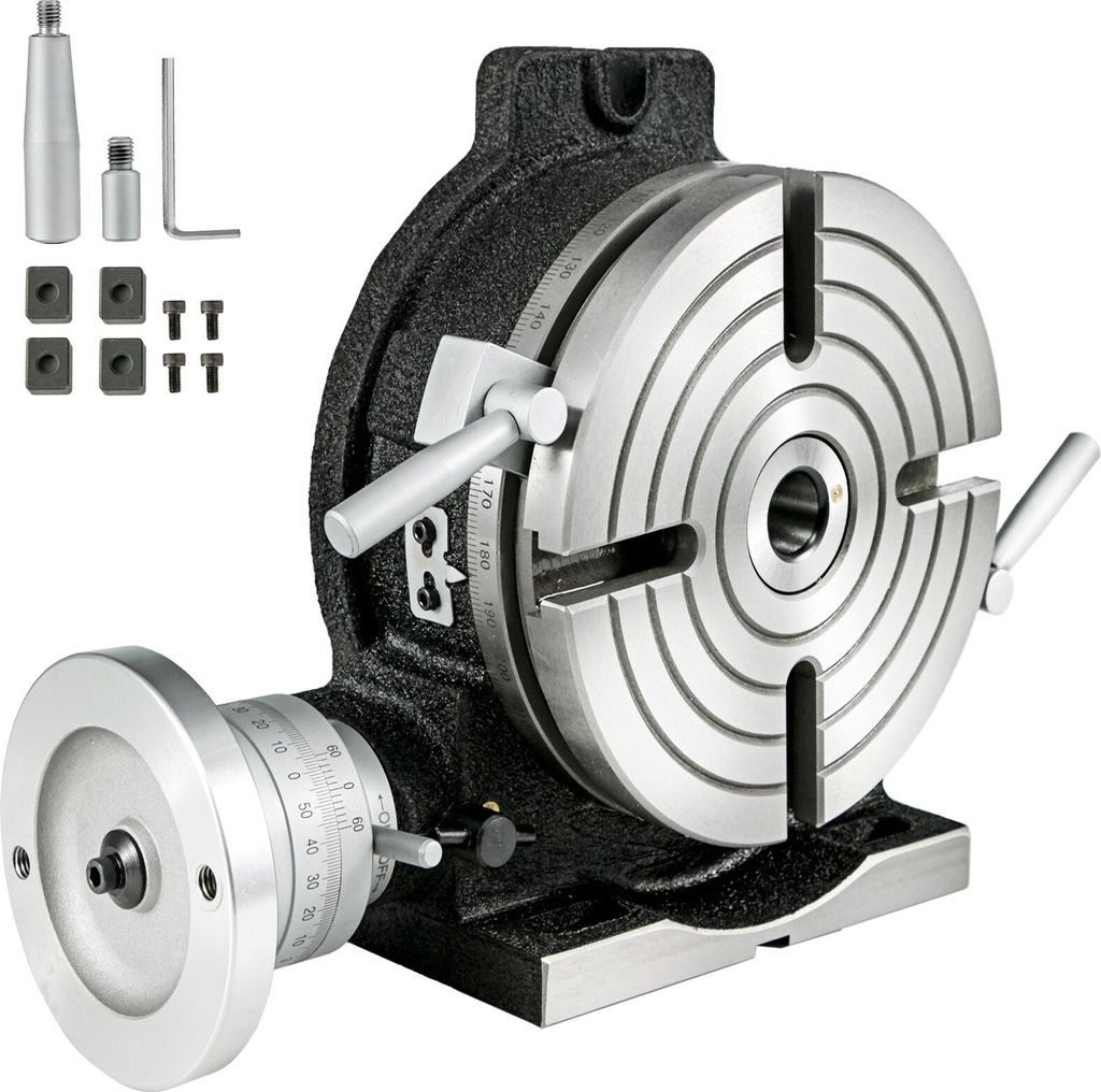Teilapparat Rundtisch 200mm Rundteiltisch Horizontal-Vertikal Teilkopf Teilapparat schwenkbar zum Fräsen und Bohren
