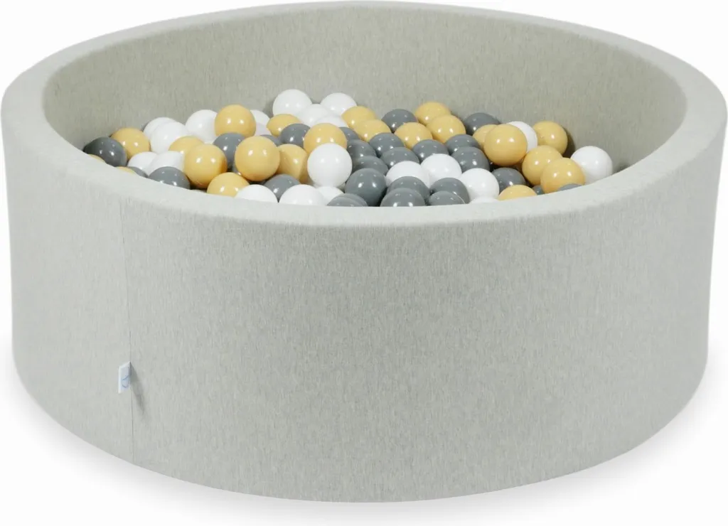 Bac à balles XXL 110 cm gris clair avec 500 balles premium sans BPA