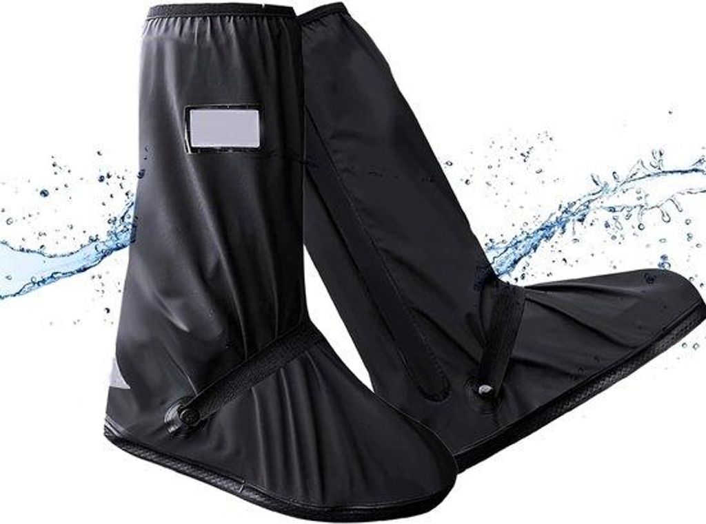 Wasserschutzstiefel, falten- und wetterfest, universell geeignet, skidfrei, wiederholbar, mit leuchtenden Streifen, Größe Männer.