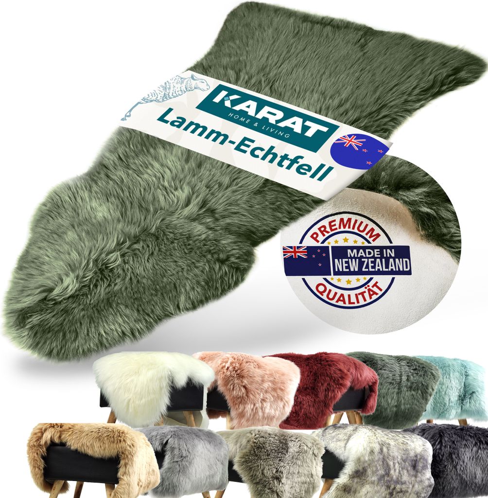 Echtfell Audrey flauschiges Schaffell  Thyme 90x60 cm Produktbild 