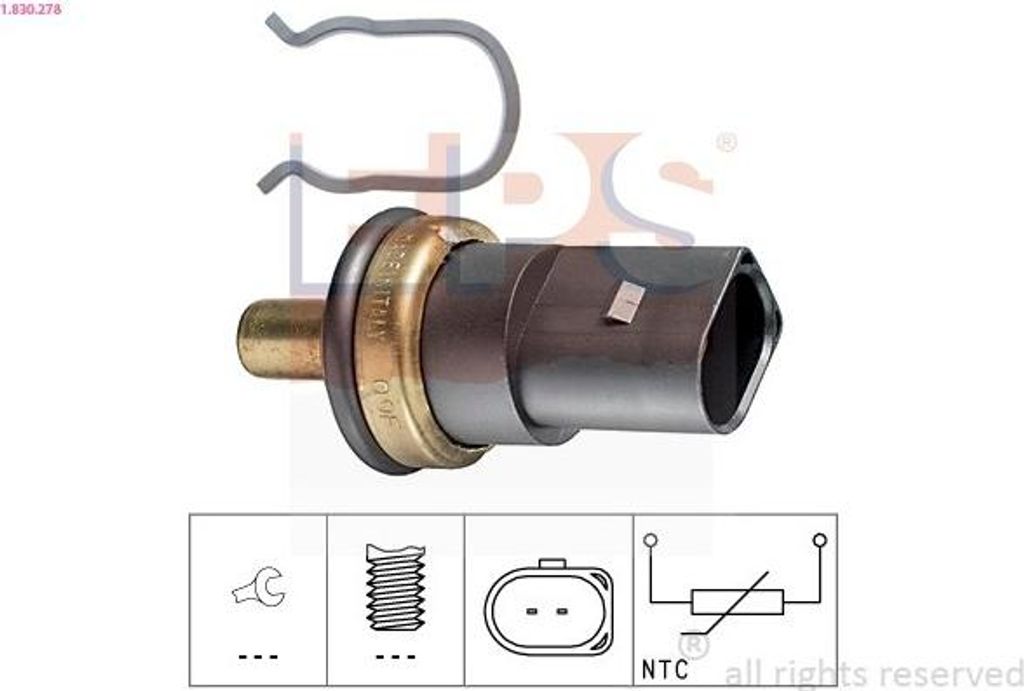 EPS 1.830.278 Kühlmitteltemperatursensor für VW Golf VII Schrägheck (5G1, BQ1, BE1, BE2) Golf IV Schrägheck (1J1) GOLF VI (5K1) Golf V Schrägh...
