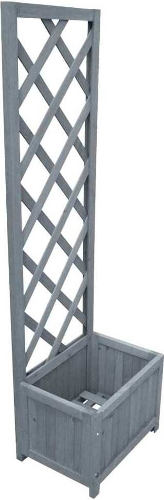 "Rabatt" Spalier mit Blumenkasten - Elegantes Design - 40x30x135 cm Massivholz Tanne - Beete CC3594