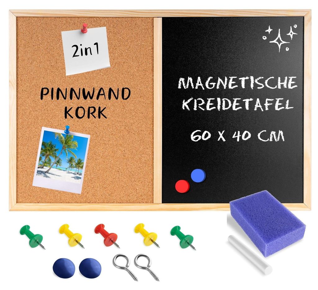 Creative Home 60 x 40 cm 2in1 Krijt Magnetisch Bord Kurk Productafbeelding 