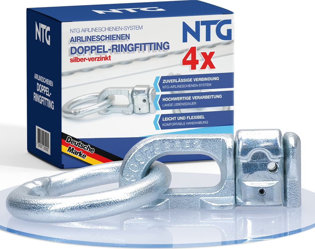 Doppel Fitting Airlineschiene 4 Stück Endbeschlag Endfitting 2700daN Double Stud