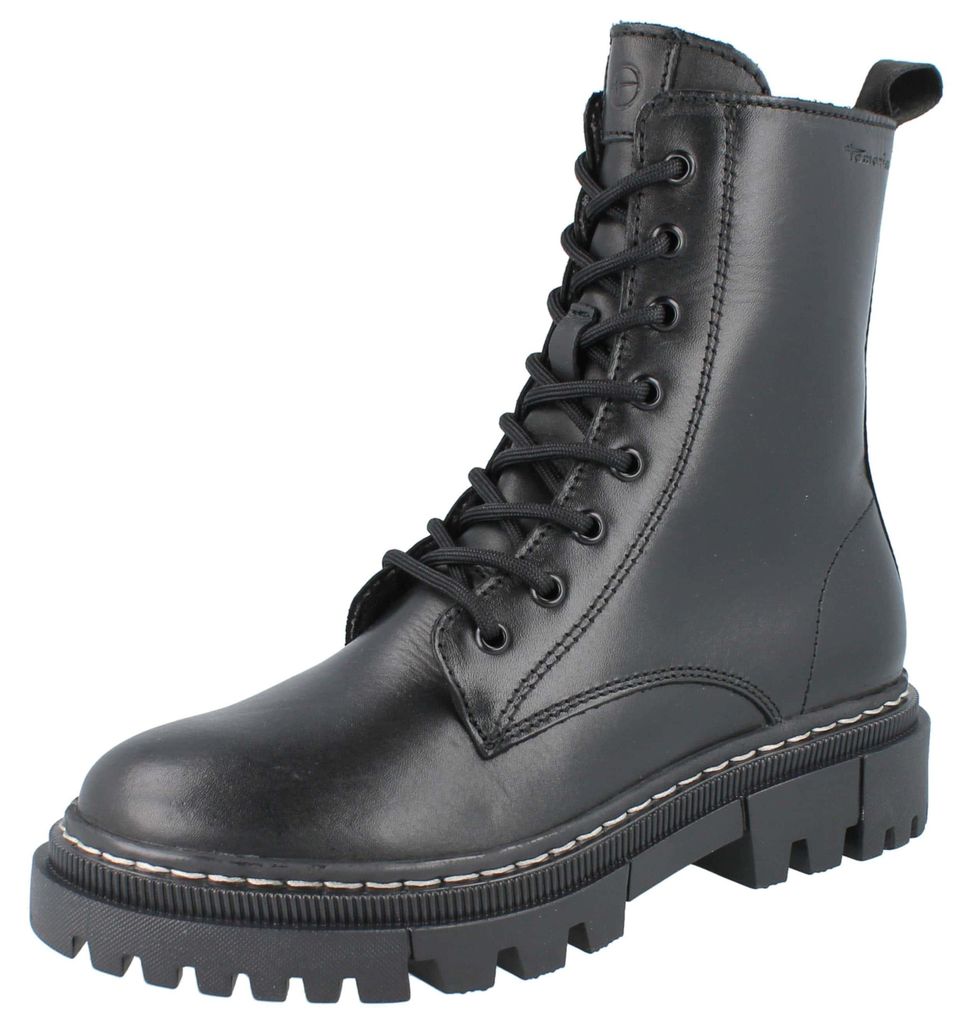 TAMARIS Damen Stiefelette gefüttert schwarz Glattleder - Produktbild 