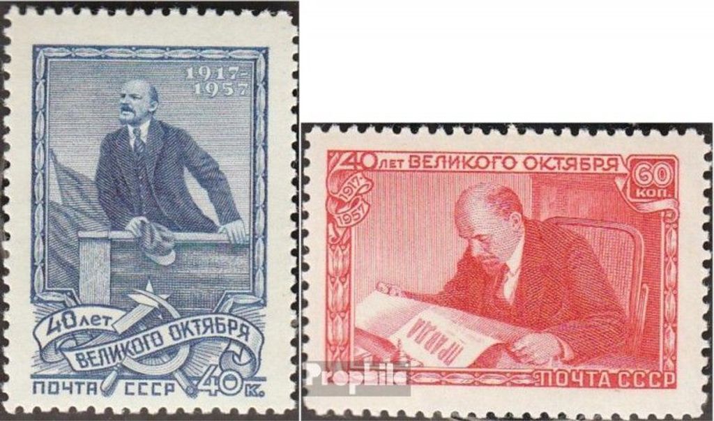 Briefmarken Sowjetunion 1957 Mi 2015-2016 (kompl.Ausg.) gestempelt 40 Jahre Oktoberrevolution