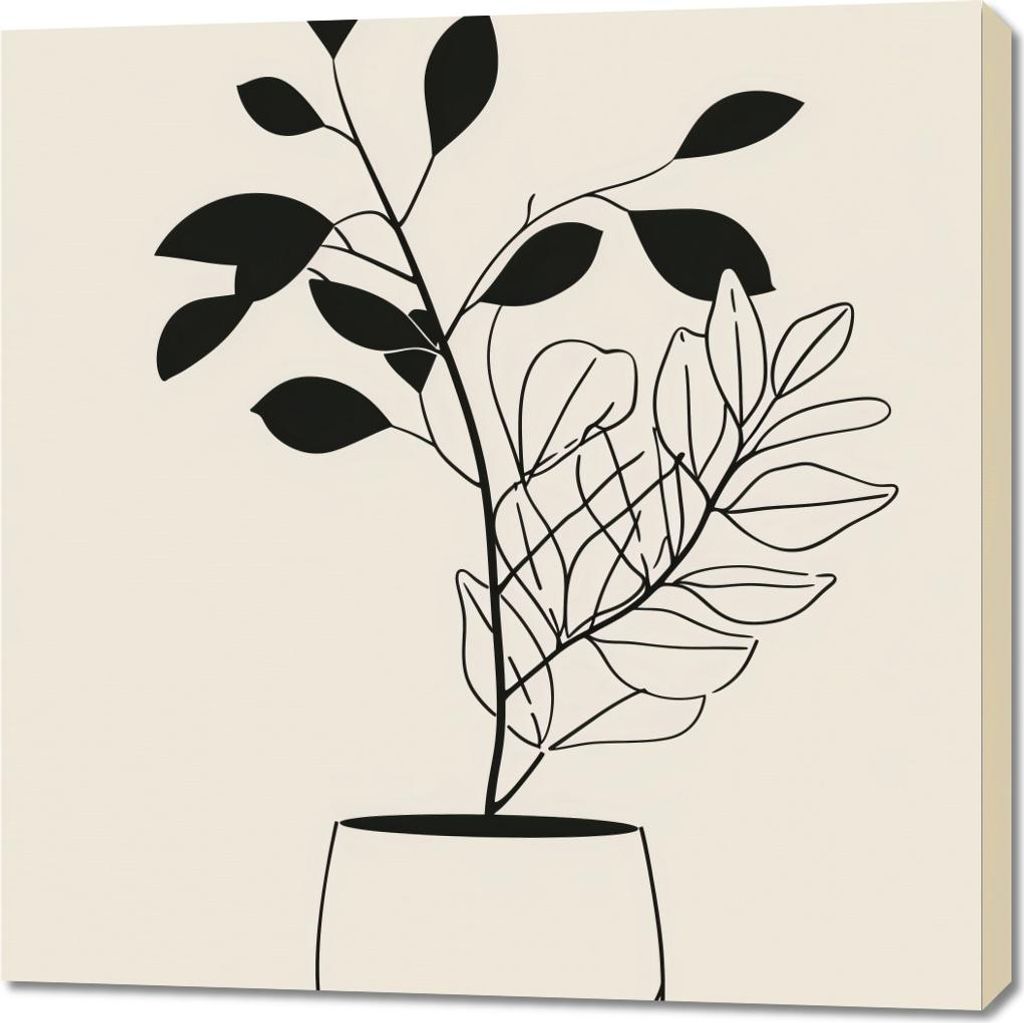 Bild 90x90cm Einfachheit Blumentopf