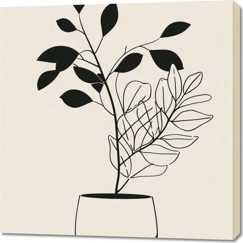 Image Pot de fleurs 90x90 cm Simplicité - Habillez vos murs vides avec style