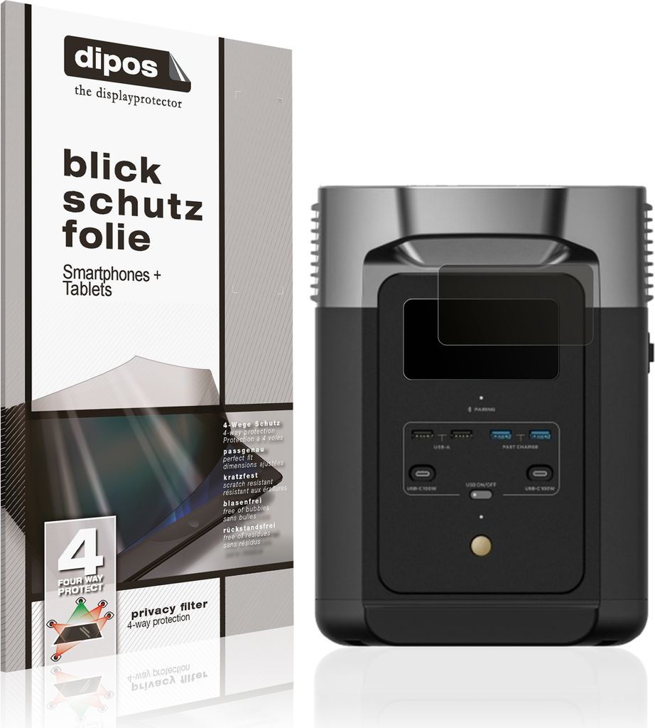 Blickschutzfolie für EF Ecoflow Delta 2 matt Schutzfolie Folie Display Schutz dipos
