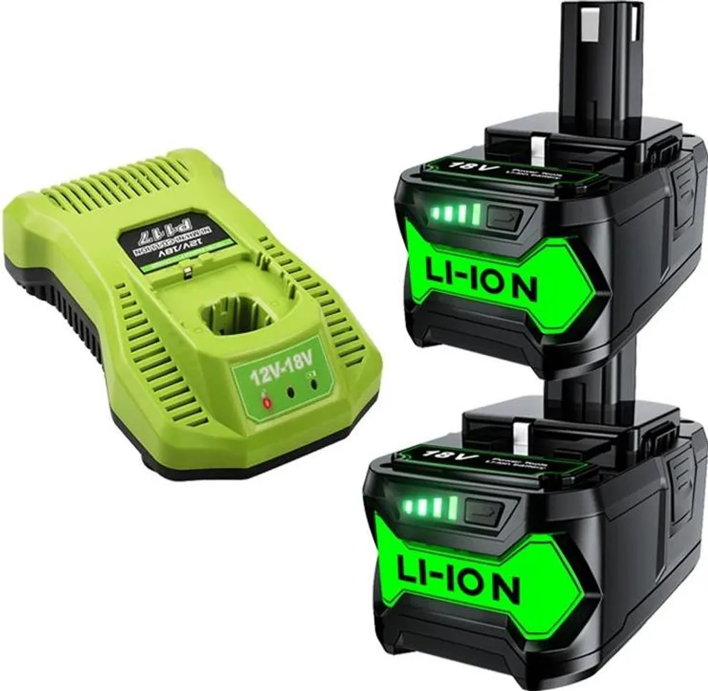 Batterie 18V 5Ah Compatible Ryobi One+ avec Chargeur pour Finir vos Travaux