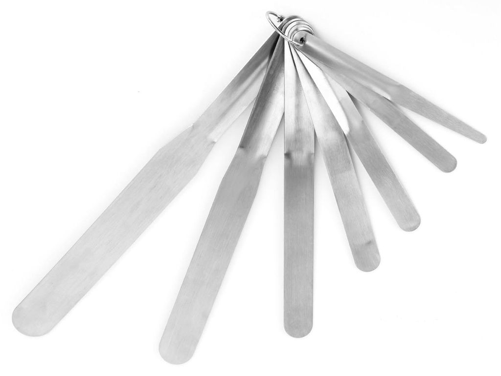 7-teiliges Set von Dichtungsspateln, silberfarbener Edelstahl