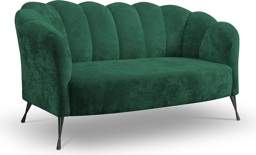 2-Sitzer Sofa Couch ADRIA eureka 2121 schwarz Muschel 155 x 78 x 83cm