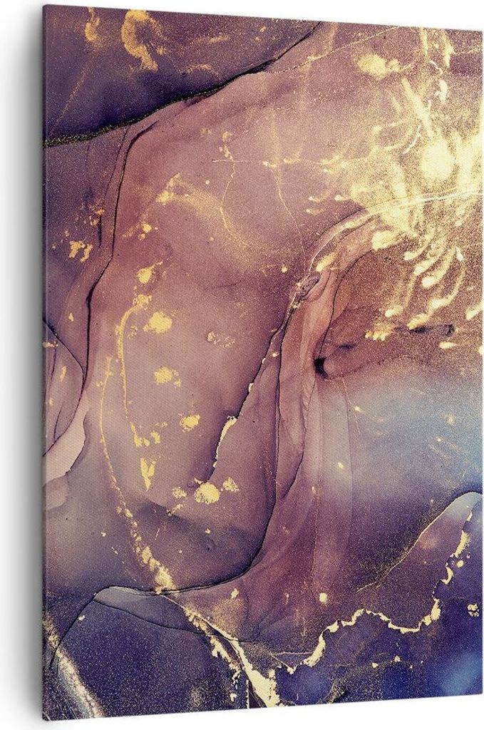 Bild auf Leinwand - Leinwandbild - Einteilig - Stein Gold Marmor - 70x100cm - Wand Bild - Wanddeko - Wandbilder - Leinwanddruck - Wanddekoration - ...
