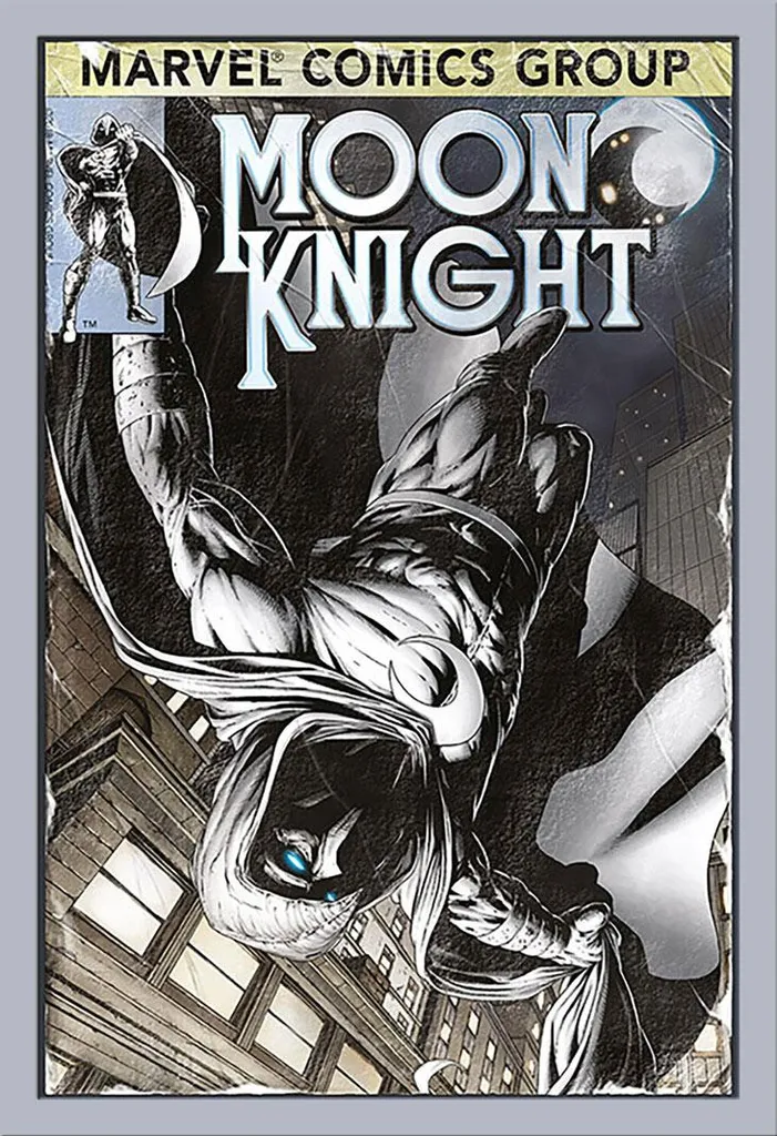 Déco Murale Moon Knight pour Chambre ou Bureau - Cadre Argenté Inclus