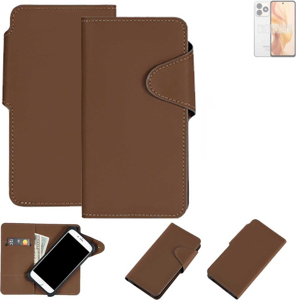 K-S-Trade Schutzhülle Klapphülle Kunstleder kompatibel mit Ulefone Note 18 Ultra braun Handy Hülle Wallet Case