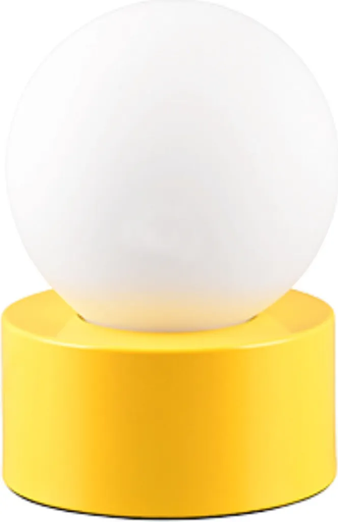 Lampada da Tavolo Sfera Vetro Giallo Bianco E14 Contessa RL | Design Retrò