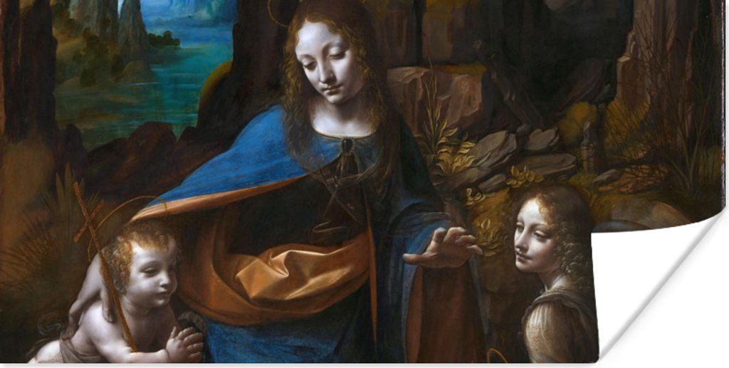 MuchoWow Poster Jungfrau auf dem Felsen - Leonardo da Vinci 120x60 cm - Bild