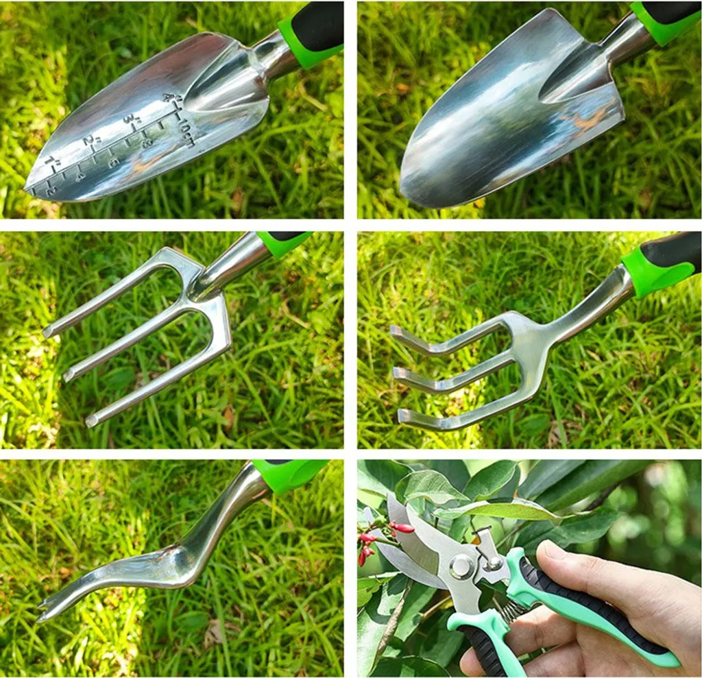 Set Giardinaggio INF per Tutta la Famiglia - 6 Pezzi Sicuri in Alluminio - 6
