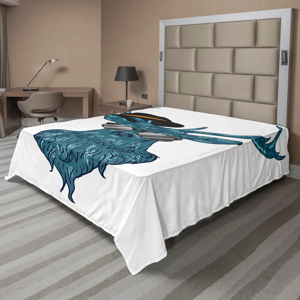 Drap de lit doux sans pli 275x260 cm imprimé cerf pour sommeil réparateur