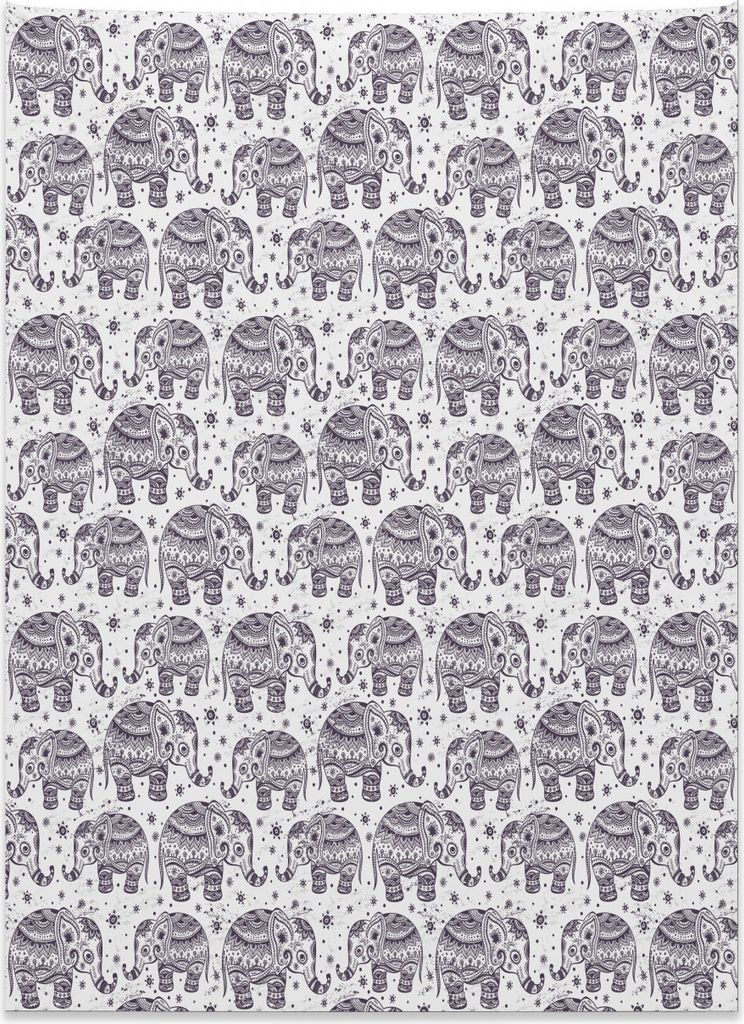 Abakuhaus Elefant Wandteppich, Ethnische Mandala Vintage aus Weiches Mikrofaser Stoff Kein Verblassen Klare Farben Waschbar, 110 x 150 cm, Aubergin...