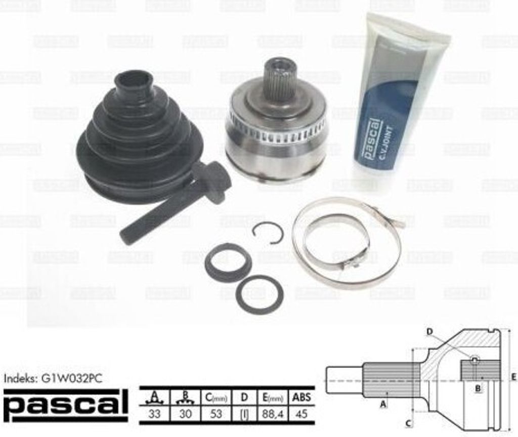 Gelenksatz, Antriebswelle PASCAL G1W032PC