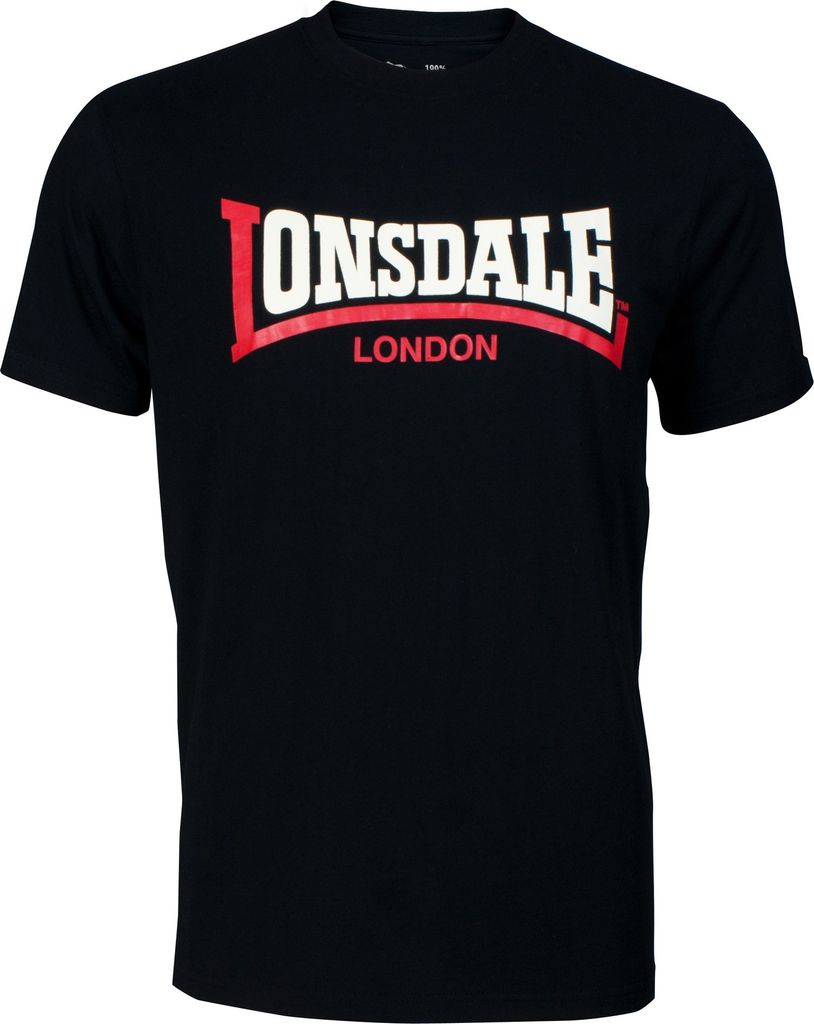 Lonsdale Two Tone Kurzarm-t-shirt Schwarz L Mann Schwarz L