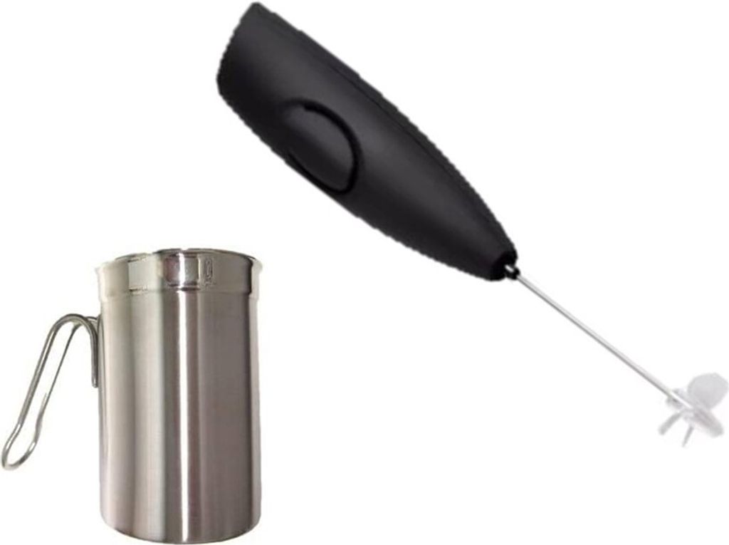 Milchaufschäumer + Aufschäumbecher Produktbild 