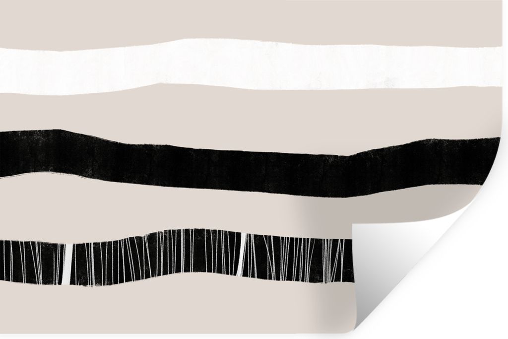 MuchoWow Wandtattoo Wandsticker Wandaufkleber Linie - Pastell - Minimalismus - Muster 30x20 cm Selbstklebend und Repositionierbar - Wierderverwen...