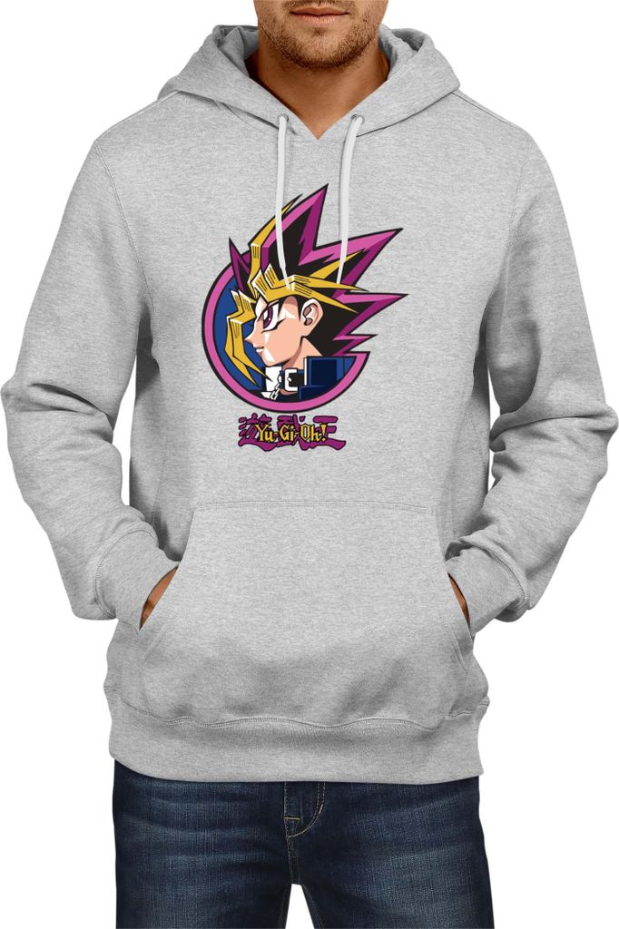 Herren Kapuzenpullover Japan Manga Anime Comics Yu Gi 016, Man M / Grau