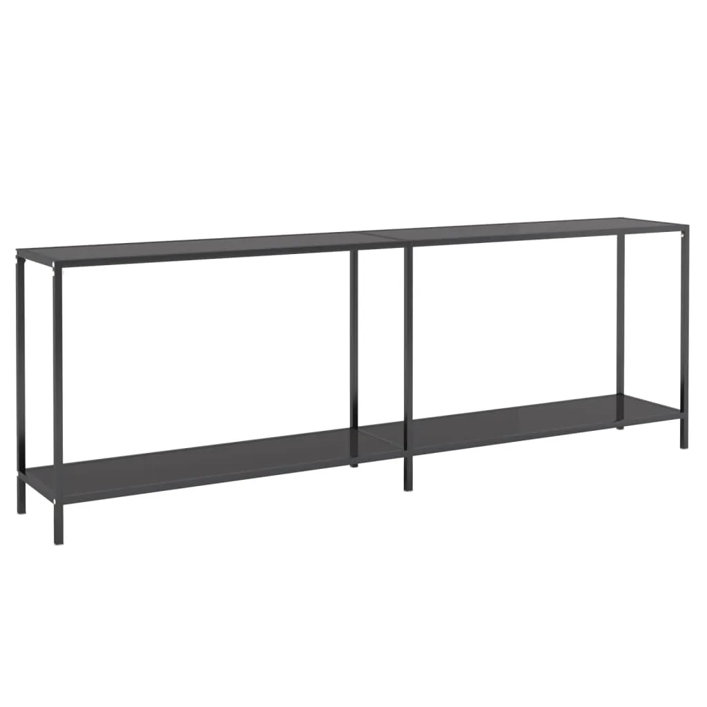 Tavolo Consolle Nero 220 cm Vetro Temperato - Robusto e Facile da Pulire