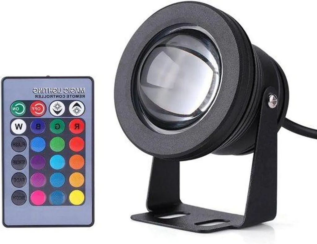 Lampe LED Submersible 10W RGB Étanche IP68 avec Contrôle à Distance