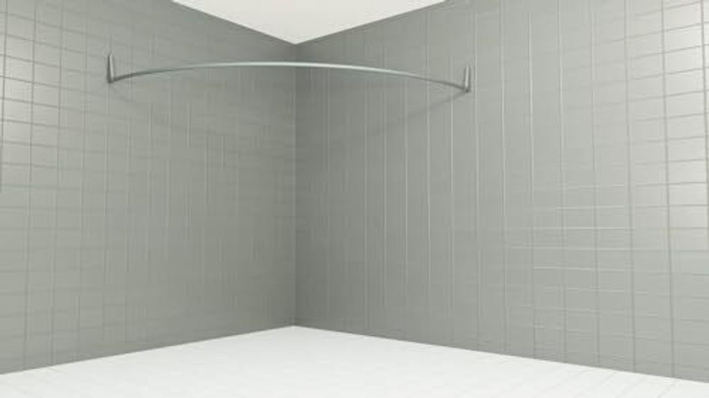 Erica Duschvorhangstange Ecke, 140x140 cm, Duschstange Winkel, Wandmontage für Badewannen, unterstützt ohne Deckenbefestigung, Stahl Grau