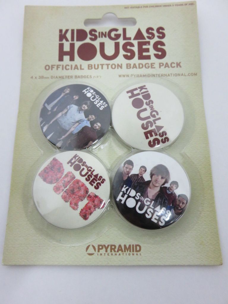 Kids in Glass Houses - 4 Stck. Buttons Official Button Badge Pack