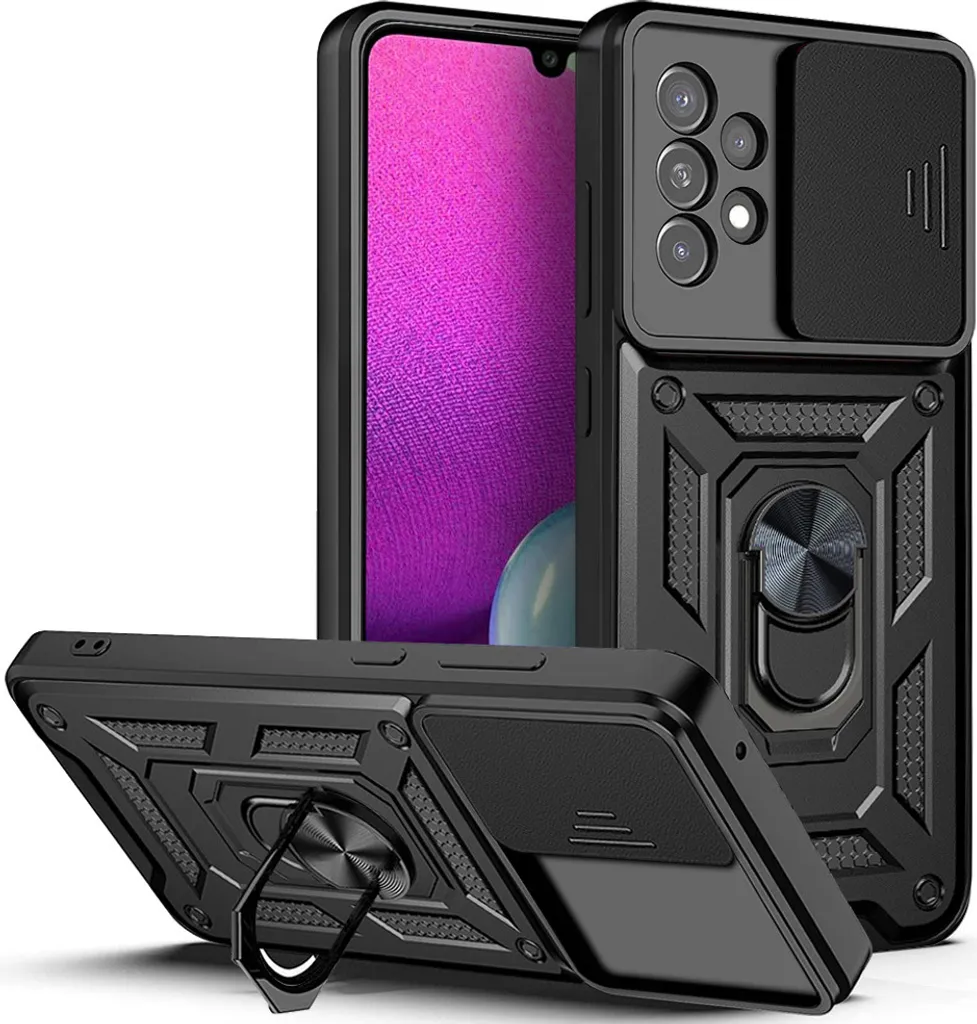 Migliore Custodia Galaxy A73 5G con Anello: Comfort e Stile Nero Opaco
