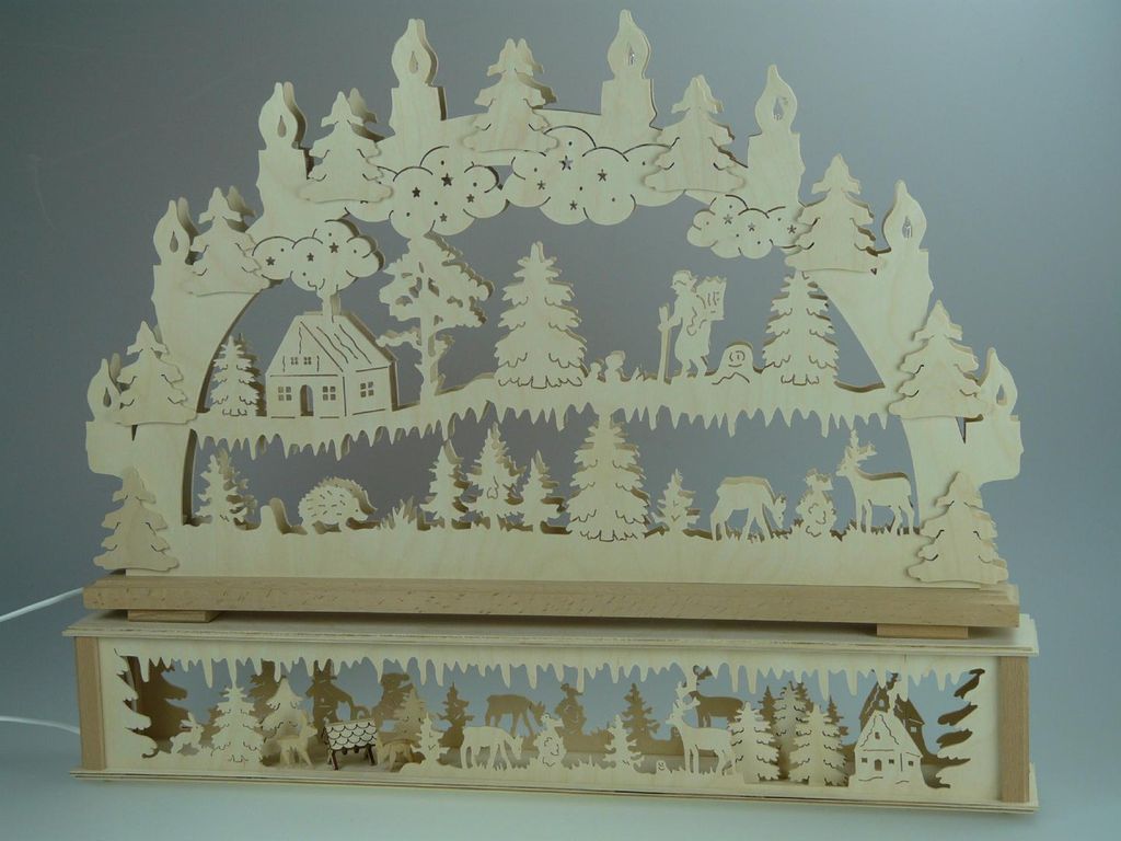 Original Erzgebirgischer Marken Schwibbogen Lichterbogen 70 x 53 cmK70-1_108