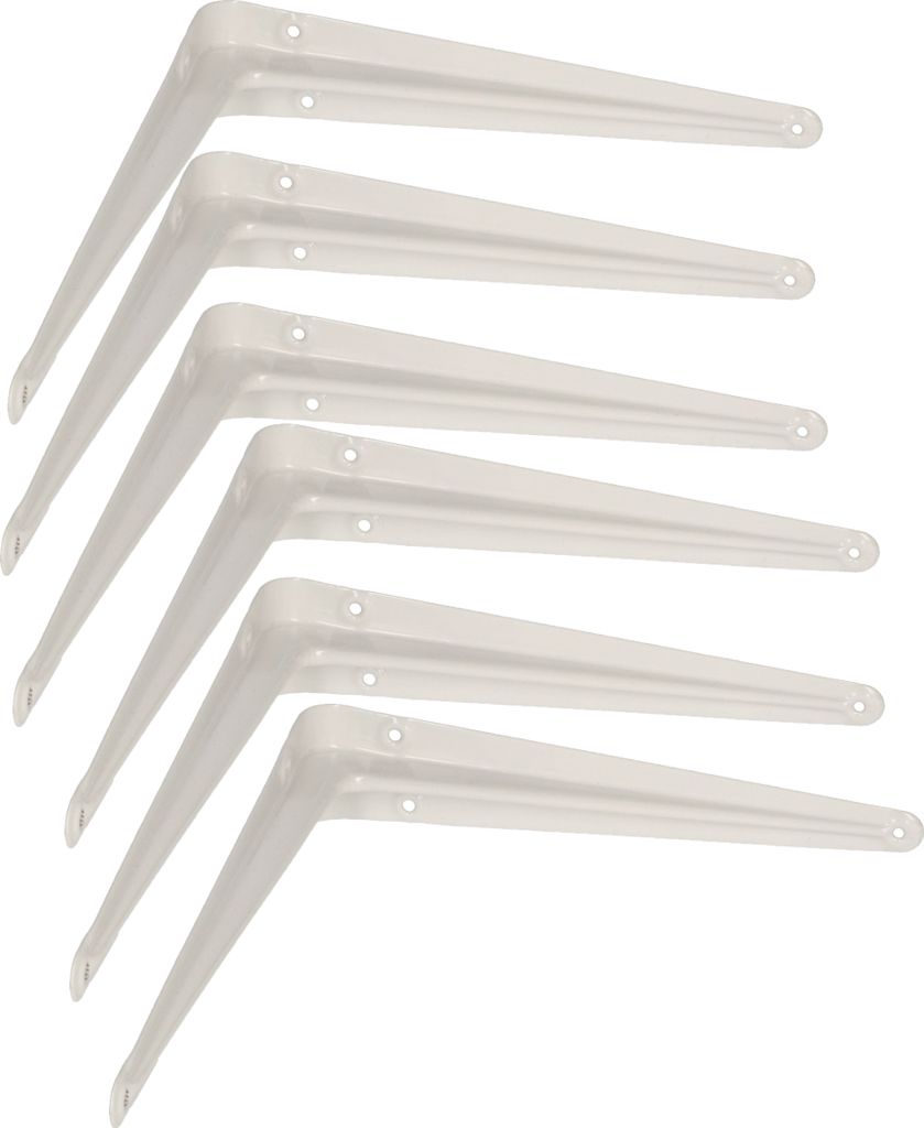 KOTARBAU 6er Set Regalwinkel 250x200 mm Regalträger Regalhalter für Wandmontage Weiß