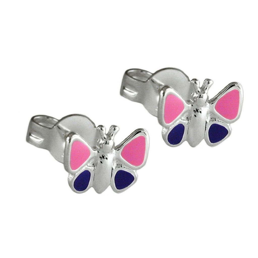 Ohrstecker Ohrring 8mm Kinderohrring Schmetterling Produktbild 