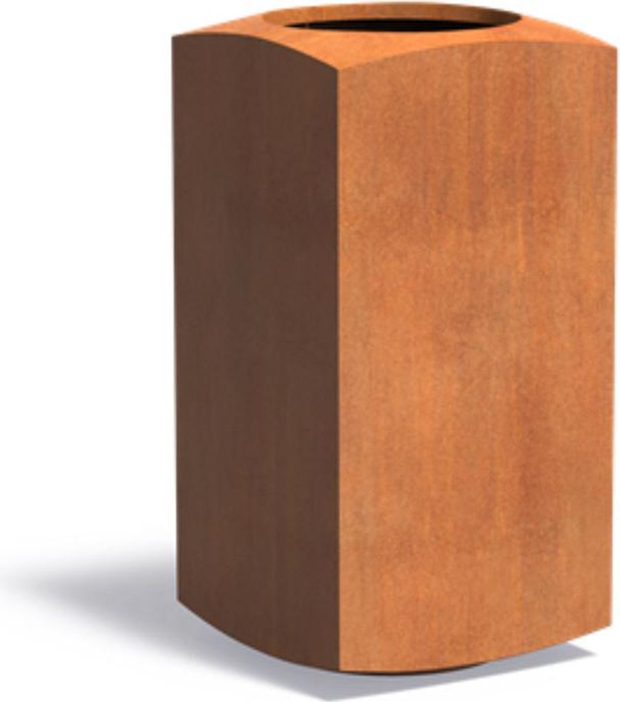 Adezz Nooa aus Corten-Stahl Pflanzgefäß Pflanzkübel Blumentopf 50x50x100 cm