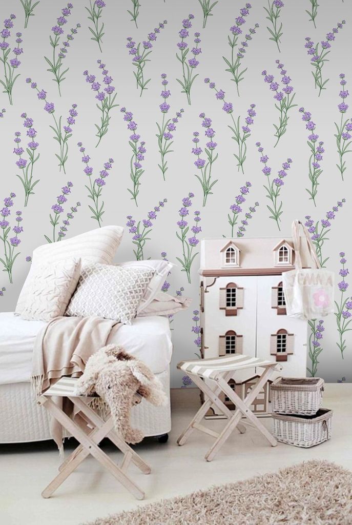 Coloray Fototapete 312x219 cm An Einer Wand Latex Latextapete - Lavendel-Blumen 265.
