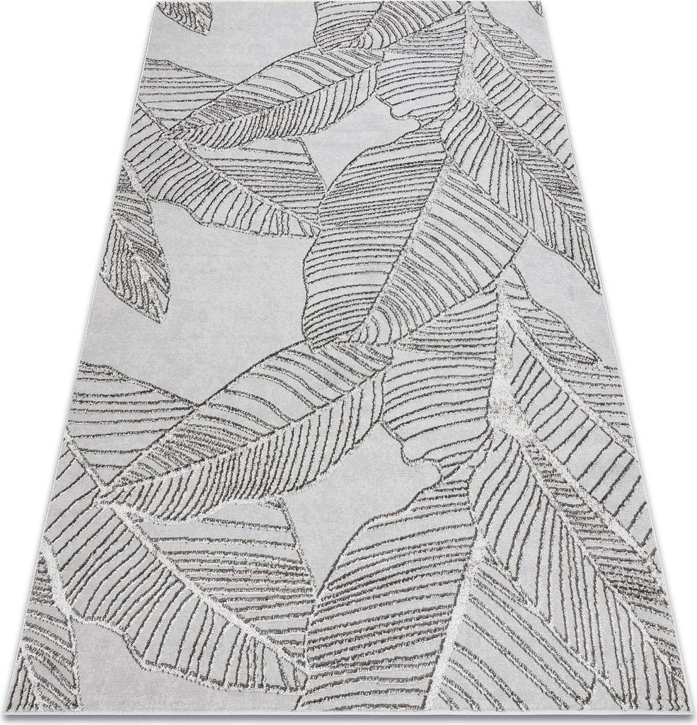 Teppich LIRA E1482 Blätter, Strukturell, Modern, Glamour - grau Grau 160x220 cm