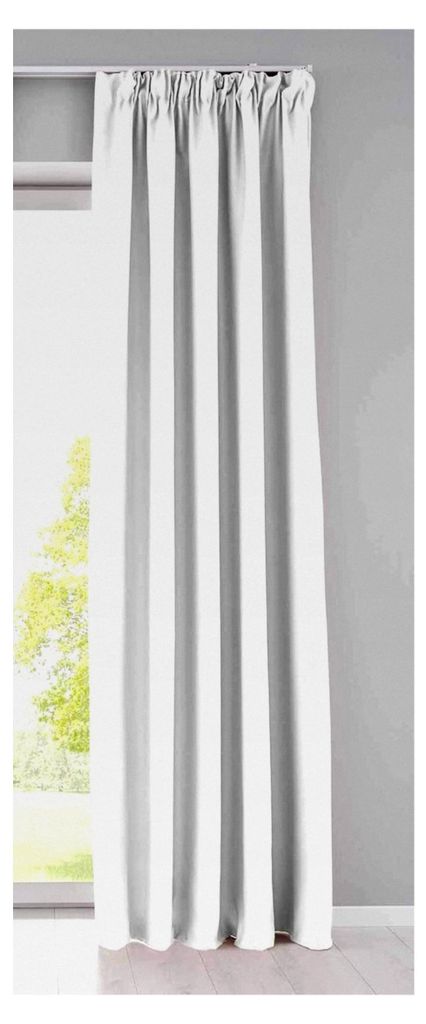 Blickdichter Vorhang »Newyork« mit verdeckten Schlaufen in Weiß, HxB 245x140 cm, 1er-Pack, Thermo-Gardine, Verdunkelungsvorhang, schalldämmend,...
