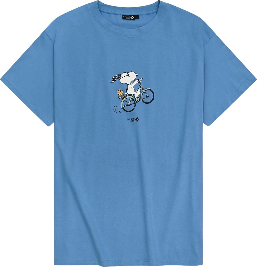 Bavarian Caps T-Shirt "Peanuts: Radln" - blau S