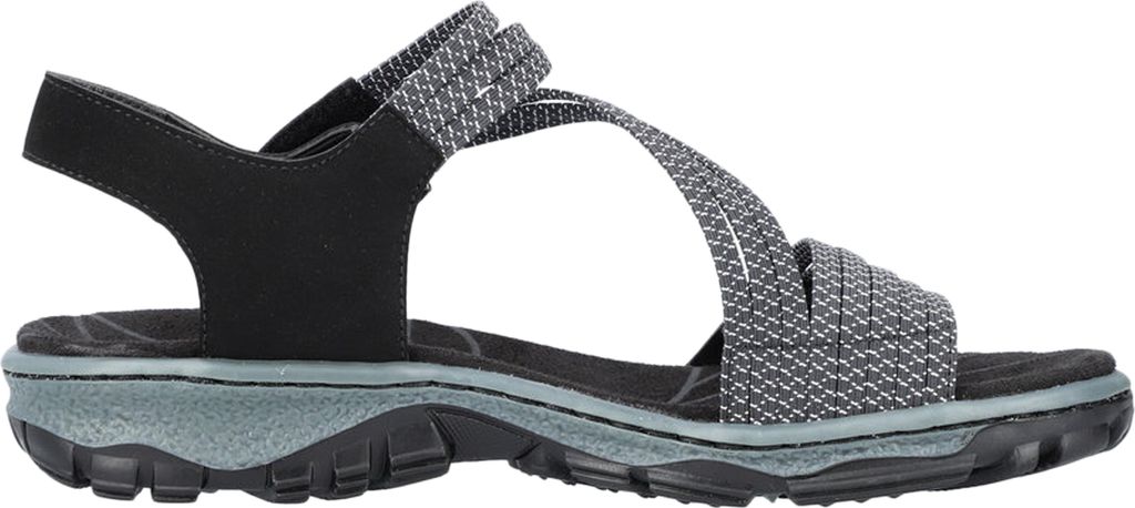 Rieker Damen Sandale Trekking Outdoor Stretch Klettverschluss schmal 68871, Größe:39 EU, Farbe:Schwarz