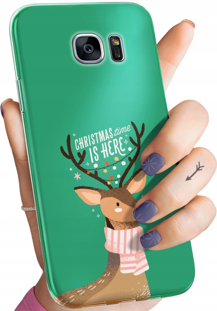 Bunt Hülle für SAMSUNG GALAXY S7 EDGE Schutzhülle Handyhülle Handy TPU Silikon Case Slim Cover Case Weihnachten Rudolf