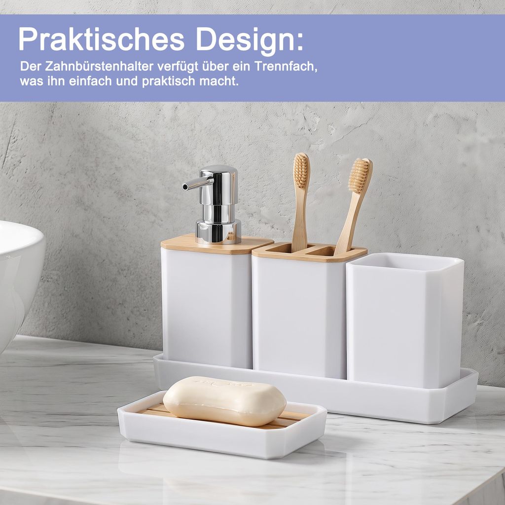 INONEFT Bad-Accessoires-Set 5-teilig, Seifenspender