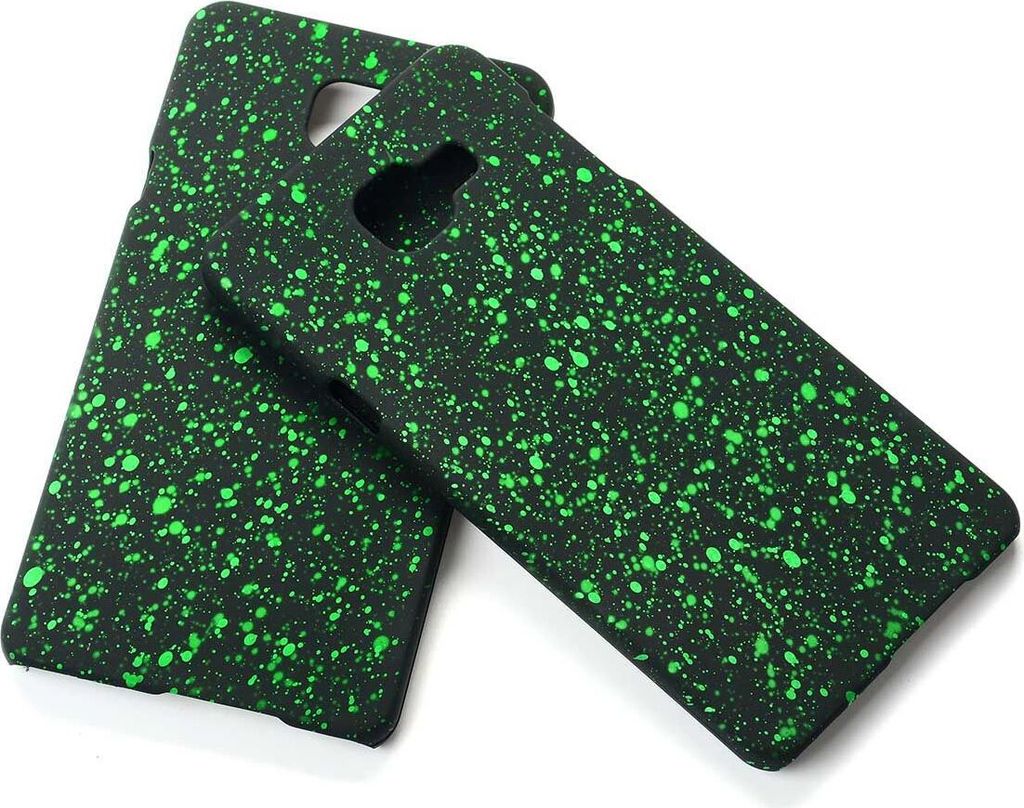Handy Hülle Schutz Case Bumper Schale für Samsung Galaxy A7 2016 3D Sterne Grün