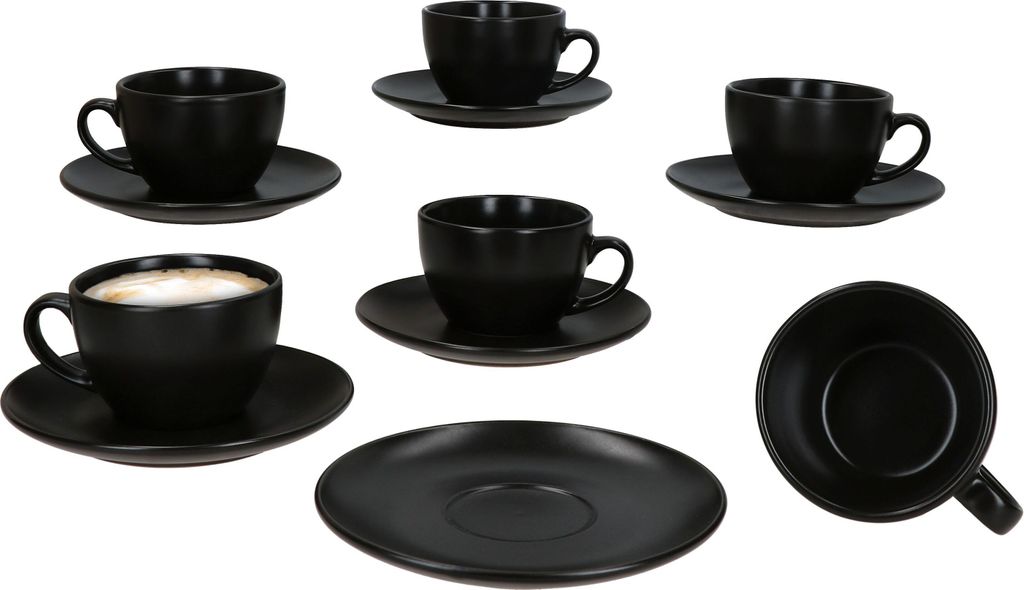 6er Set Panther Kaffeetassen mit Untertassen für 6 Personen Produktbild 1