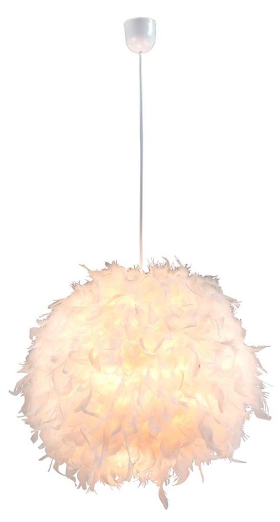 Hängeleuchte, Federn, weiß, D 35 cm Produktbild 