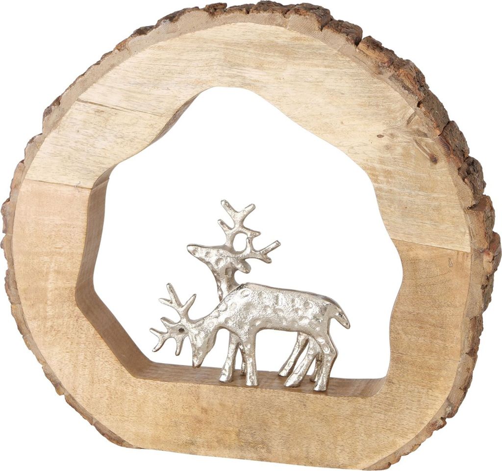 Deko-Aufsteller Conaldi aus Holz mit Hirsch-Dekor H40cm Produktbild 