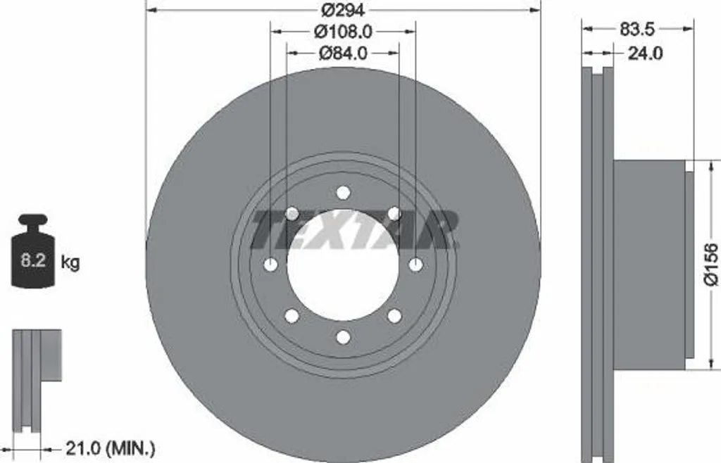Disque de frein haute performance Textar 93175300 compatible Daily